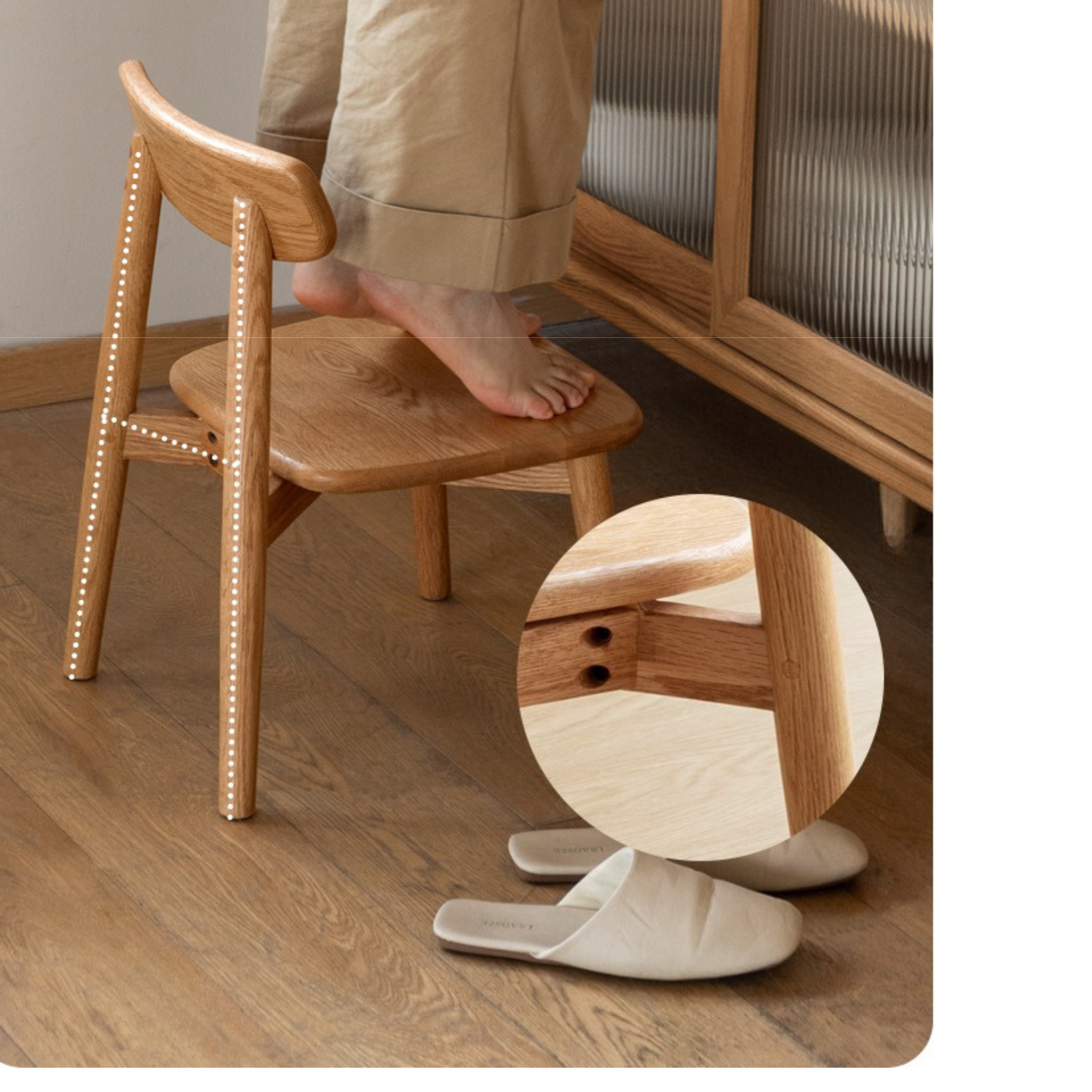 Solid Oak Wood Small Chair for Kids & Toddlers - Sturdy & Safe Baby Chair for Dining, Reading, and Playroom Use