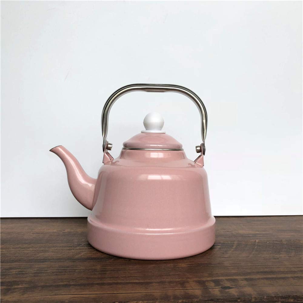 Premium Enamel Teapot - 1.6L Vintage Bell-Shaped Cream Porcelain Tea Kettle with Cool Peppermint Green Finish - Perfect for Home Brewing, Restaurant Use & Gift Giving