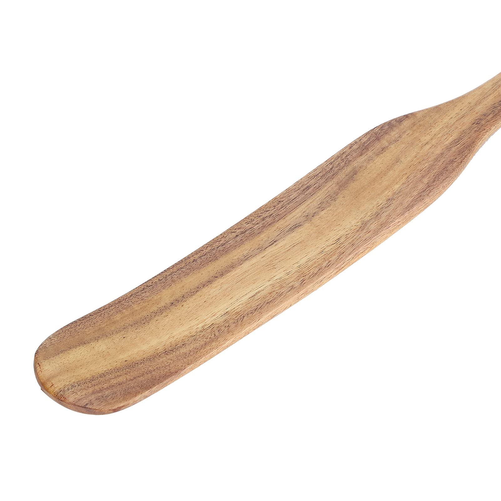 Premium Teak Wooden Spatula for Cooking - 26.5x3.5cm Natural Kitchen Utensil - Durable & Lightweight (2.36-3.60oz) - Perfect for Flipping Pancakes, Stirring Sauces & Non-Stick Cookware - Ideal for Home Kitchen, BBQ & Outdoor Cooking (Blue Handle)