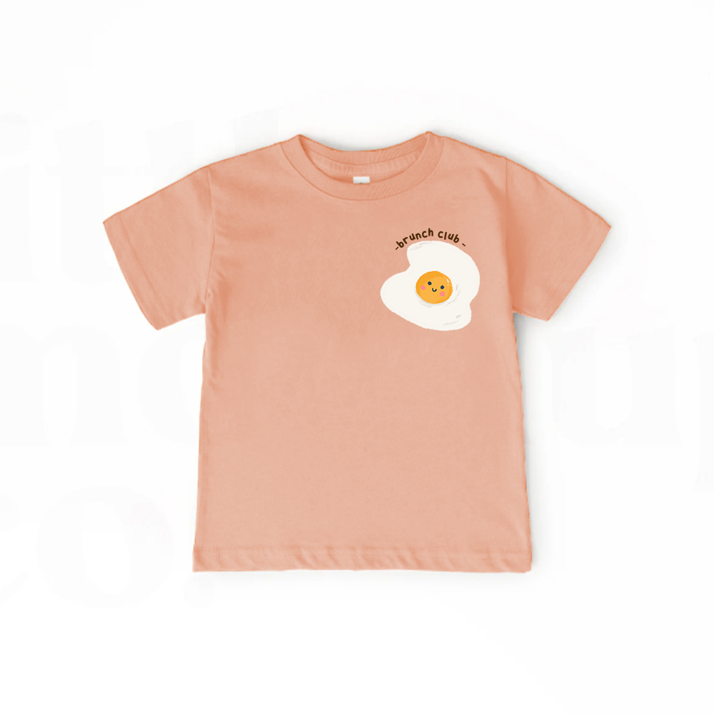 Brunch Club Kids Graphic T-Shirt - Fun Front & Back Design for Boys & Girls - Perfect for Playdates, School, and Casual Outfits
