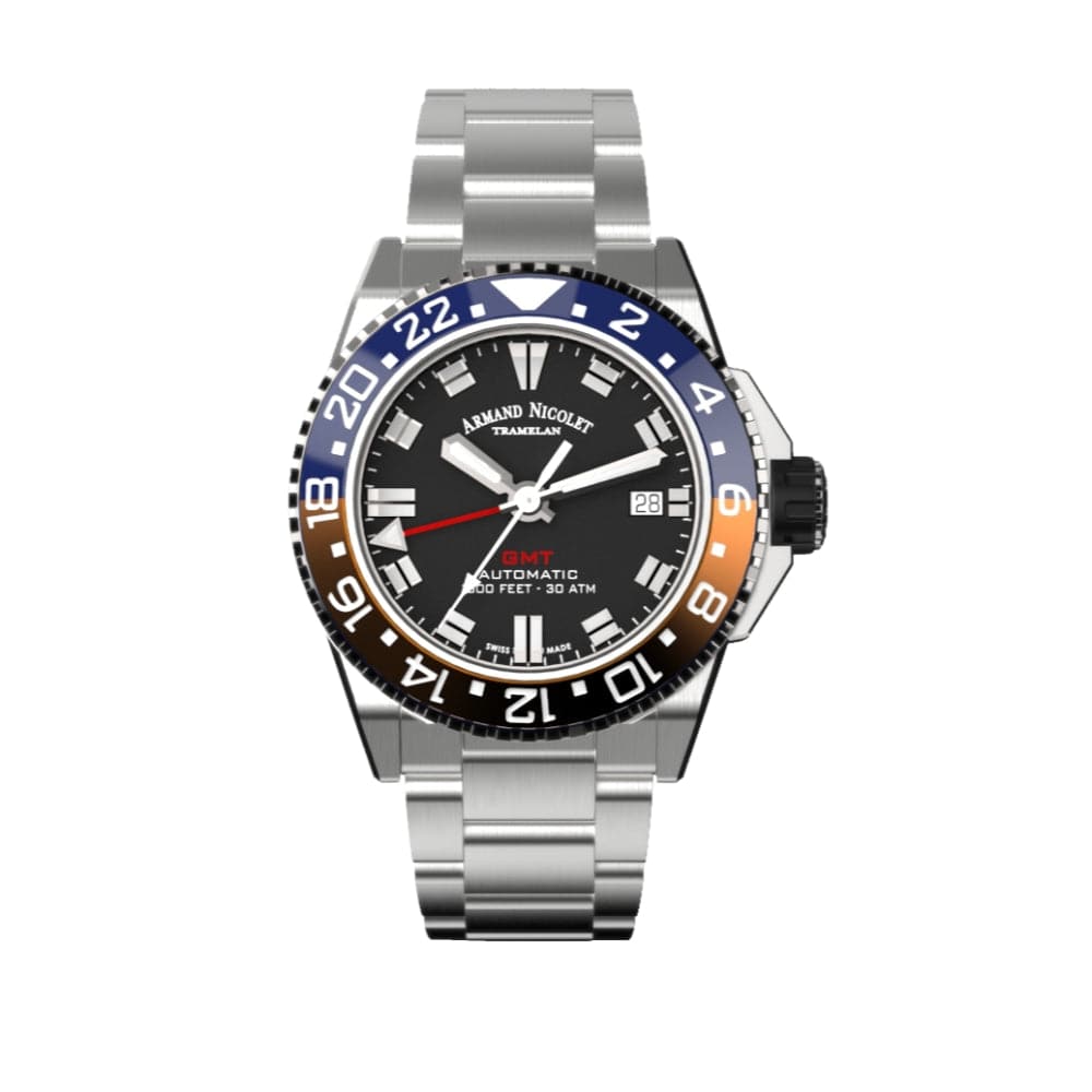 ARMAND NICOLET A487BGN NR MA2481AA Men's Luxury Automatic Watch with Black Silicon Strap - Perfect for Business, Formal Events & Everyday Wear