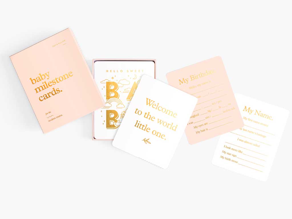 34-Piece Gold Foil Baby Milestone Cards Set - Perfect for Newborn Photo Shoots, First Birthday Parties & Monthly Growth Tracking