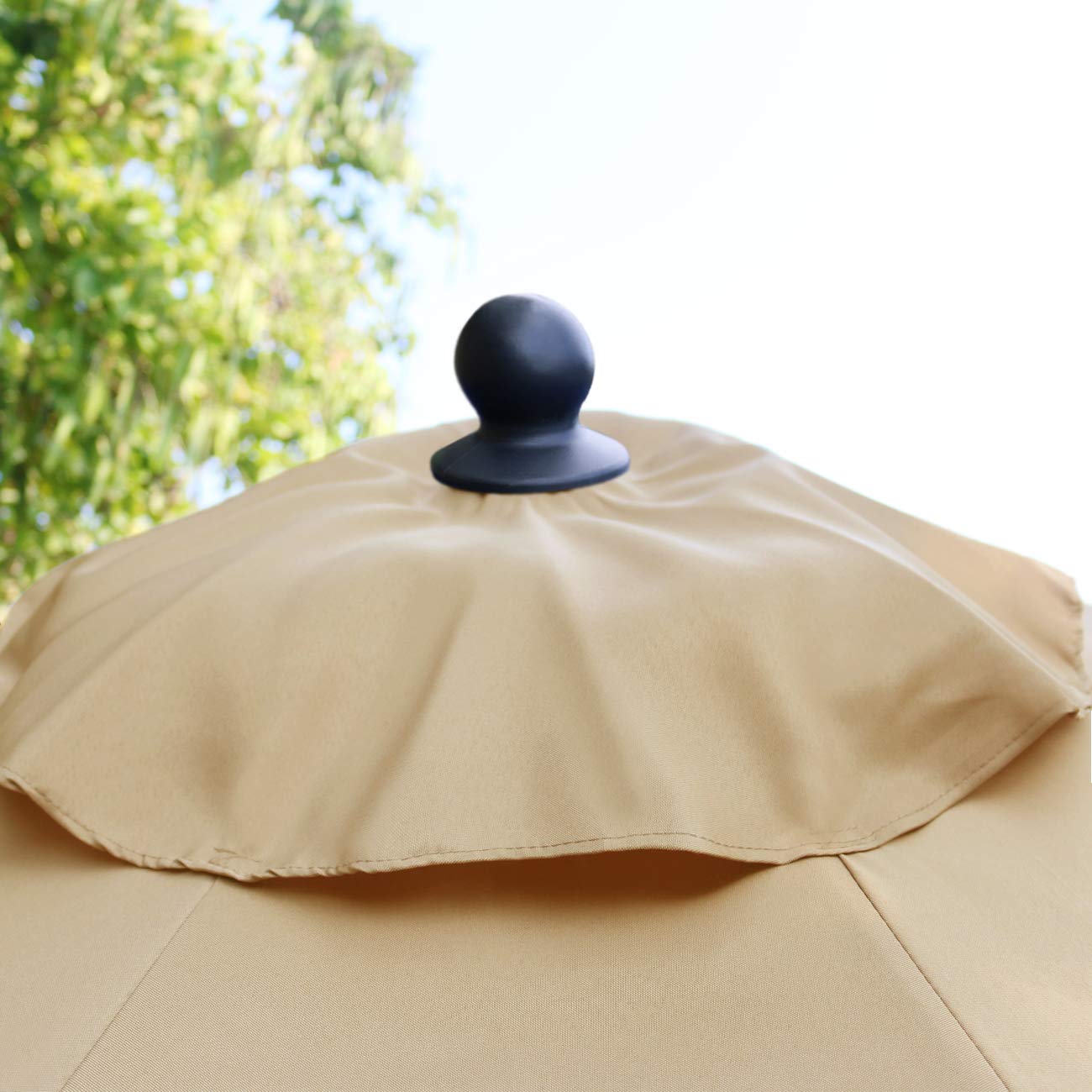 Sunnyglade 9Ft Outdoor Patio Umbrella with 8 Heavy-Duty Steel Ribs - Sand Color for Poolside, Backyard, Deck & Garden Shade
