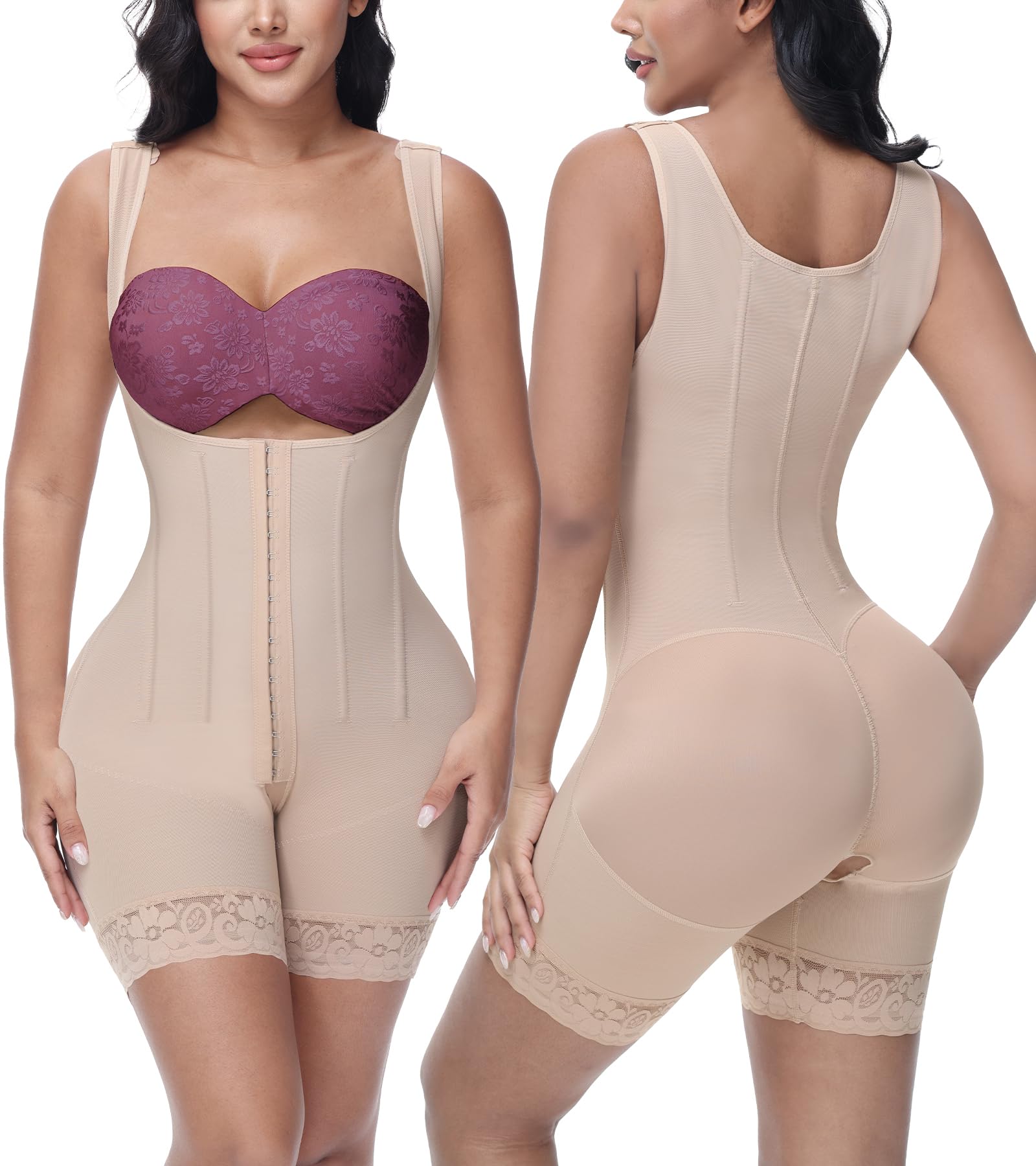 SHAPSHE Colombian Shapewear for Women - Tummy Control Fajas with Steel Bones, Waist Trainer & Body Shaper for Postpartum, Weight Loss & Everyday Wear