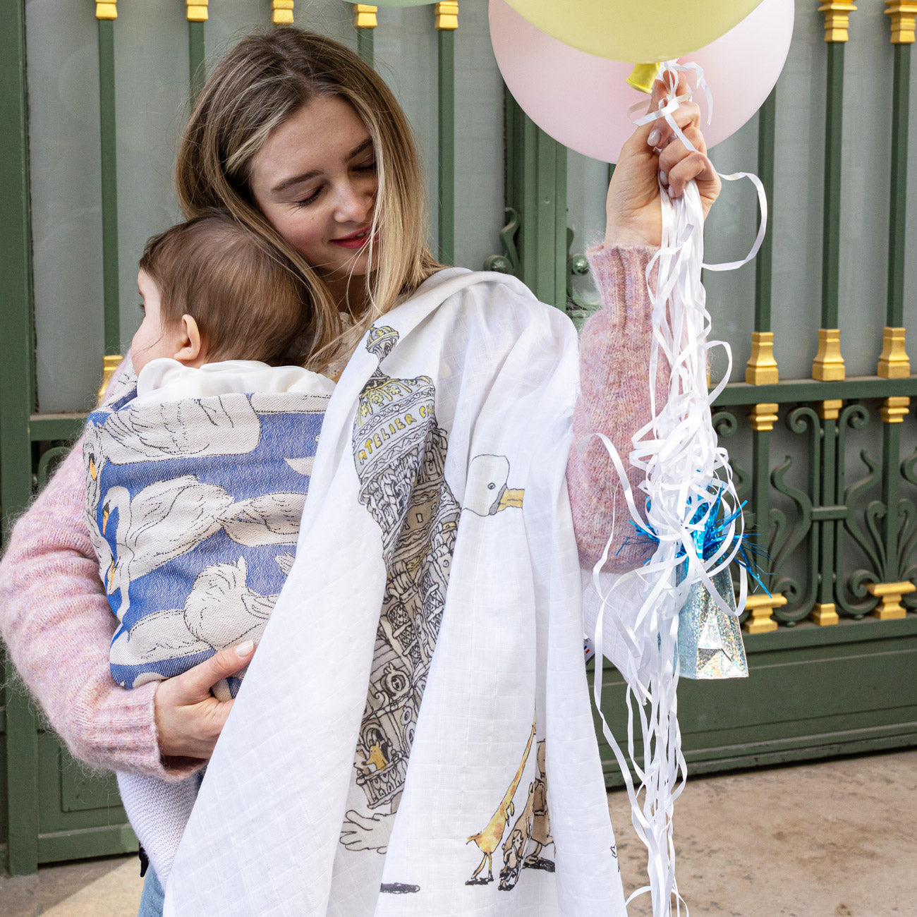 Atelier Choux Premium Organic Muslin Baby Swaddle Blankets - Soft & Breathable for Newborns, Infants & Toddlers - Perfect for Swaddling, Nursing, Stroller & Crib Use