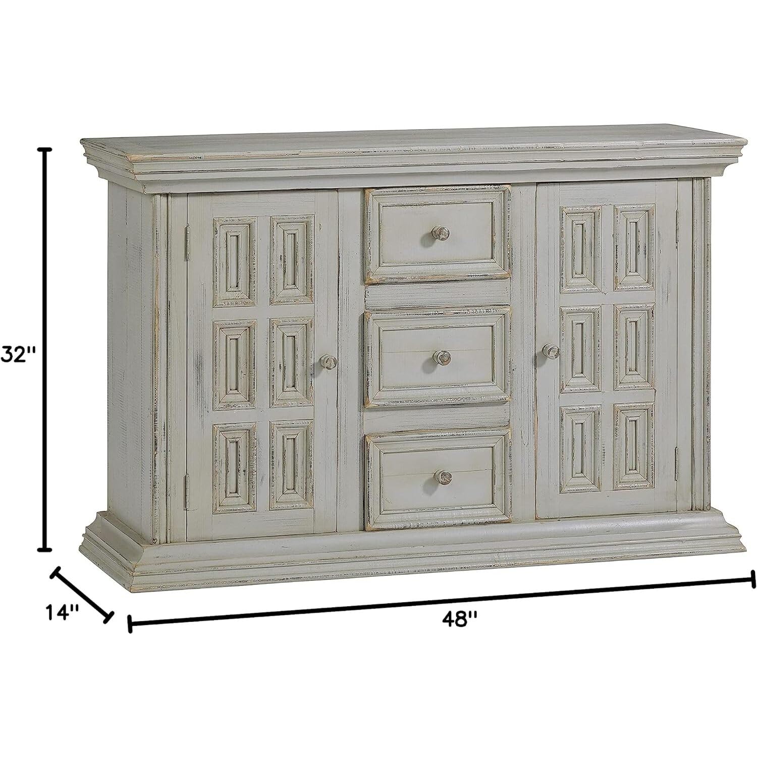 Progressive Furniture Rory Accent Credenza Console Table in Gray - Stylish Entryway & Living Room Storage Solution