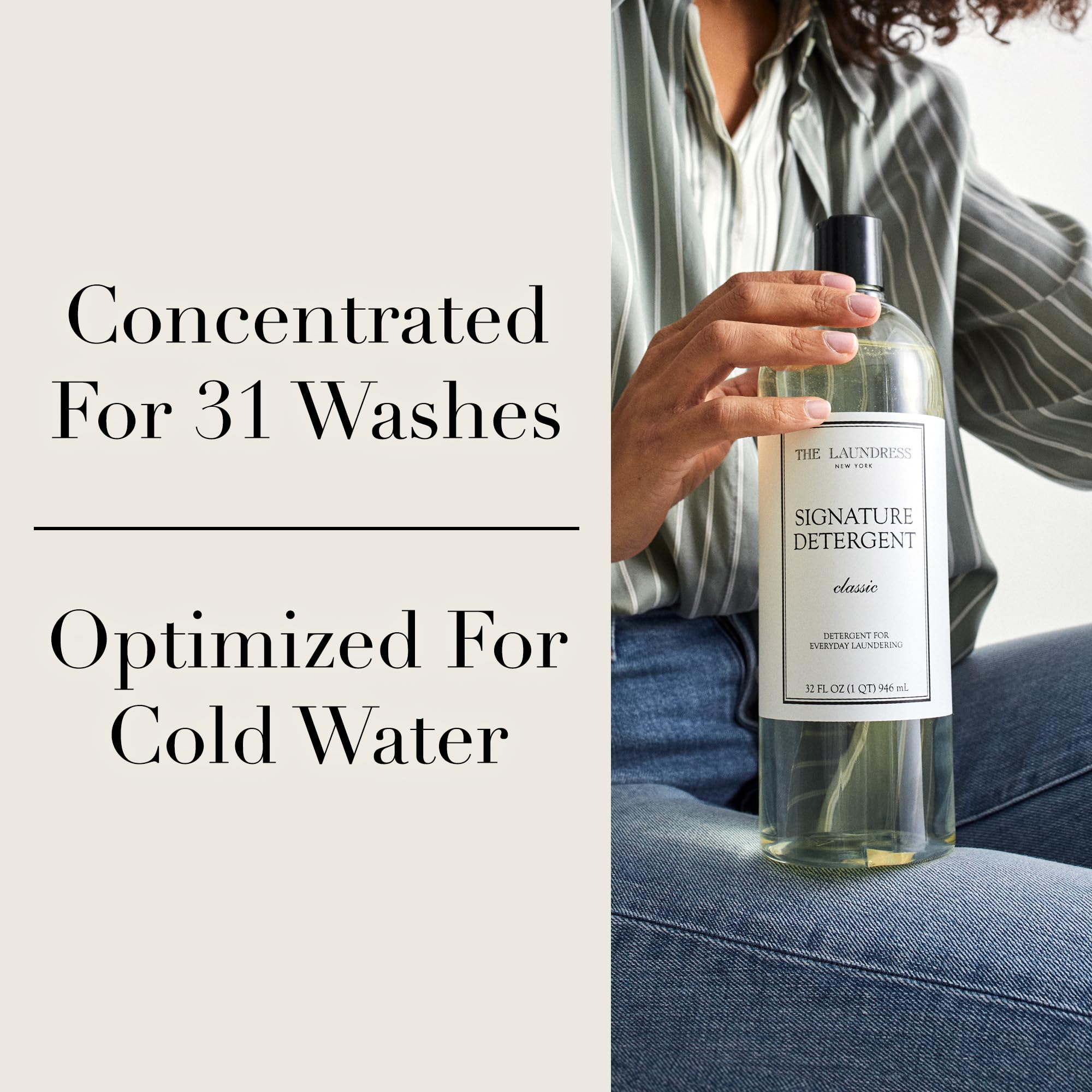 The Laundress Signature Detergent Classic - 32 Fl Oz Concentrated Liquid Laundry Detergent with Stain Remover | Gentle on Delicates, Perfect for Baby Clothes & Luxury Fabrics