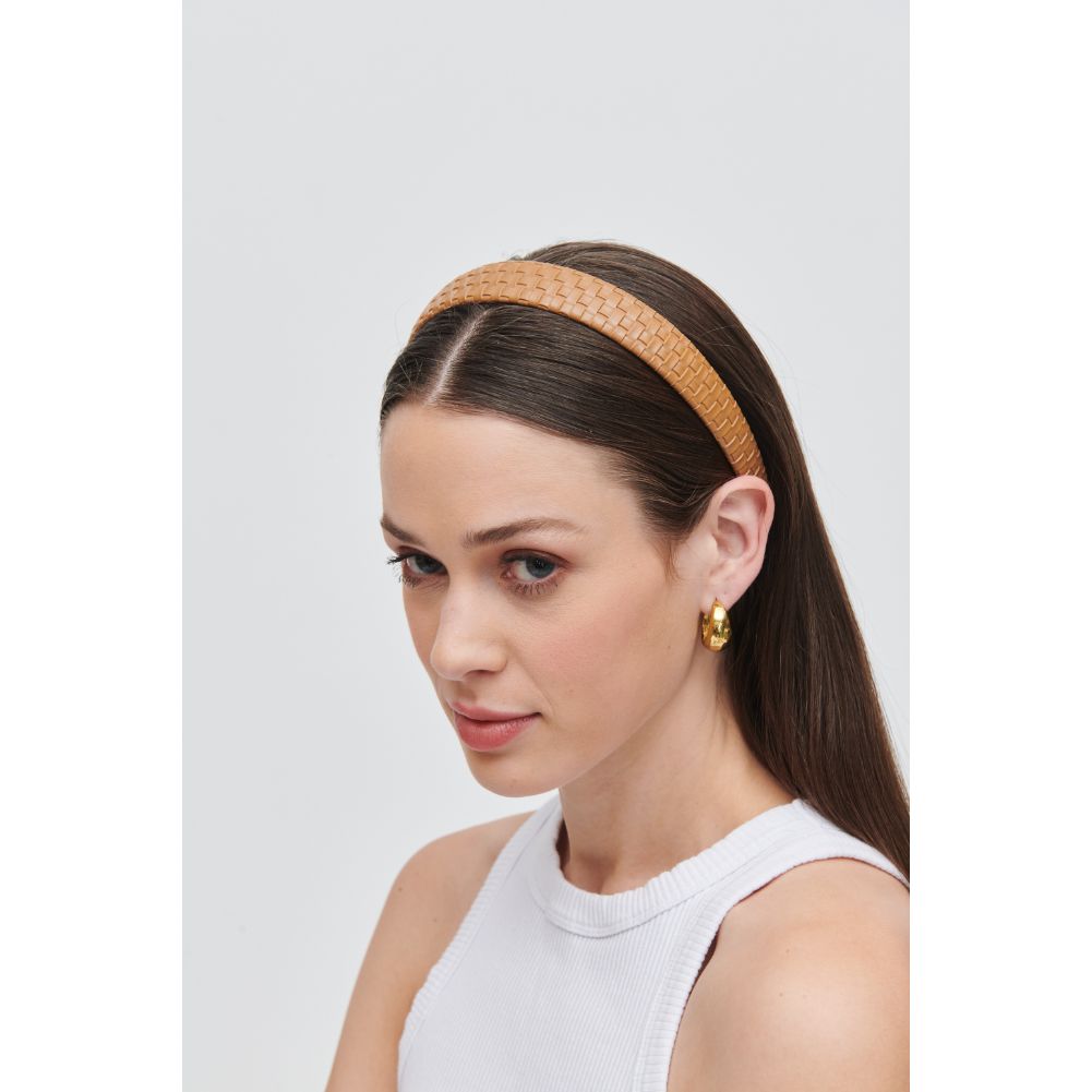 Stylish Embossed Woven Vegan Leather Headband for Women - Fashion Hair Accessory for Workouts, Yoga, and Everyday Wear