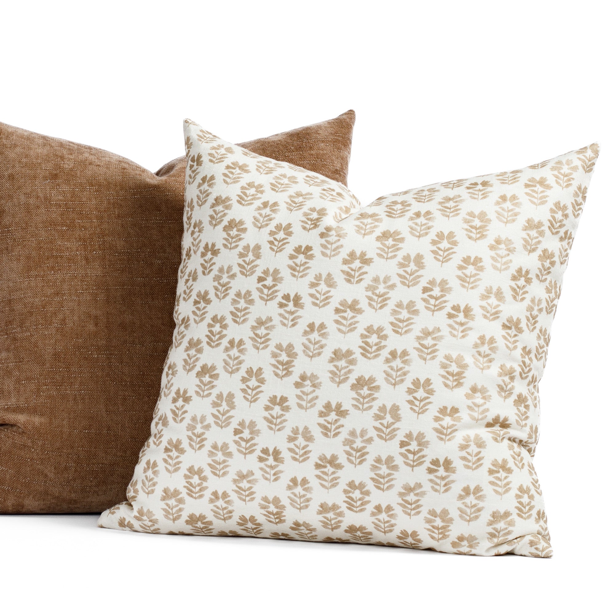 Carmel 20x20 Inch Decorative Throw Pillow Cover - Soft Linen Square Cushion Case in Umber Brown - Perfect for Sofa, Bedroom, and Living Room Decor