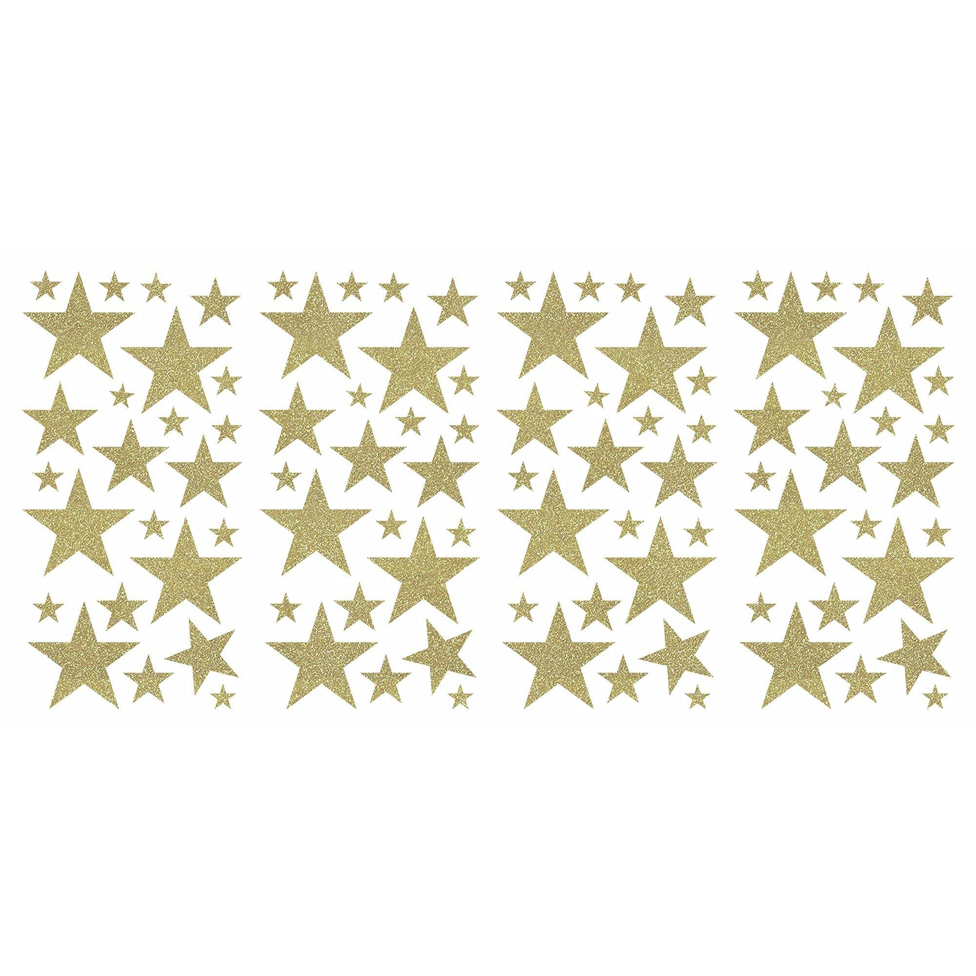RoomMates RMK4832SCS Glitter Twinkle Stars Peel and Stick Wall Decals - Removable DIY Wall Stickers for Kids Bedroom, Nursery, Classroom Decor (12-Pack)