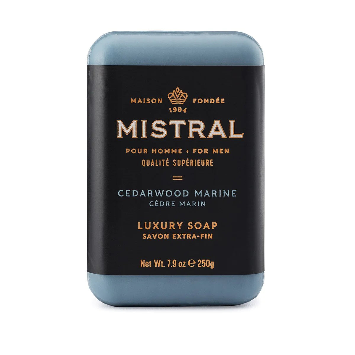 Premium Cedarwood Marine Mistral Scented Bar Soap for Men - Natural & Refreshing - Ideal for Shower, Bath & Travel