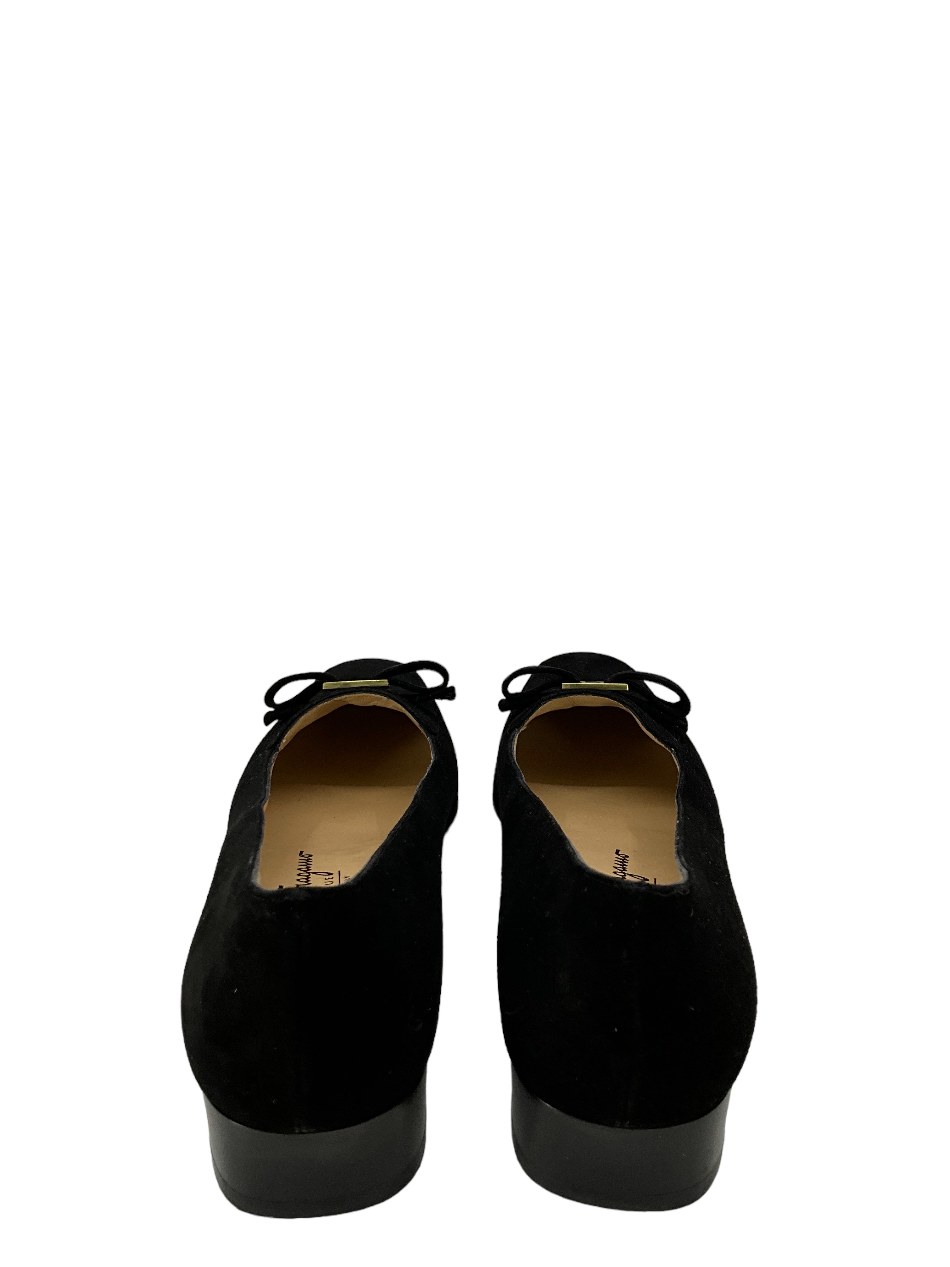 Salvatore Ferragamo Black Suede Loafers for Men Size 7 - Comfortable Slip-On Dress Shoes for Business, Office & Formal Occasions