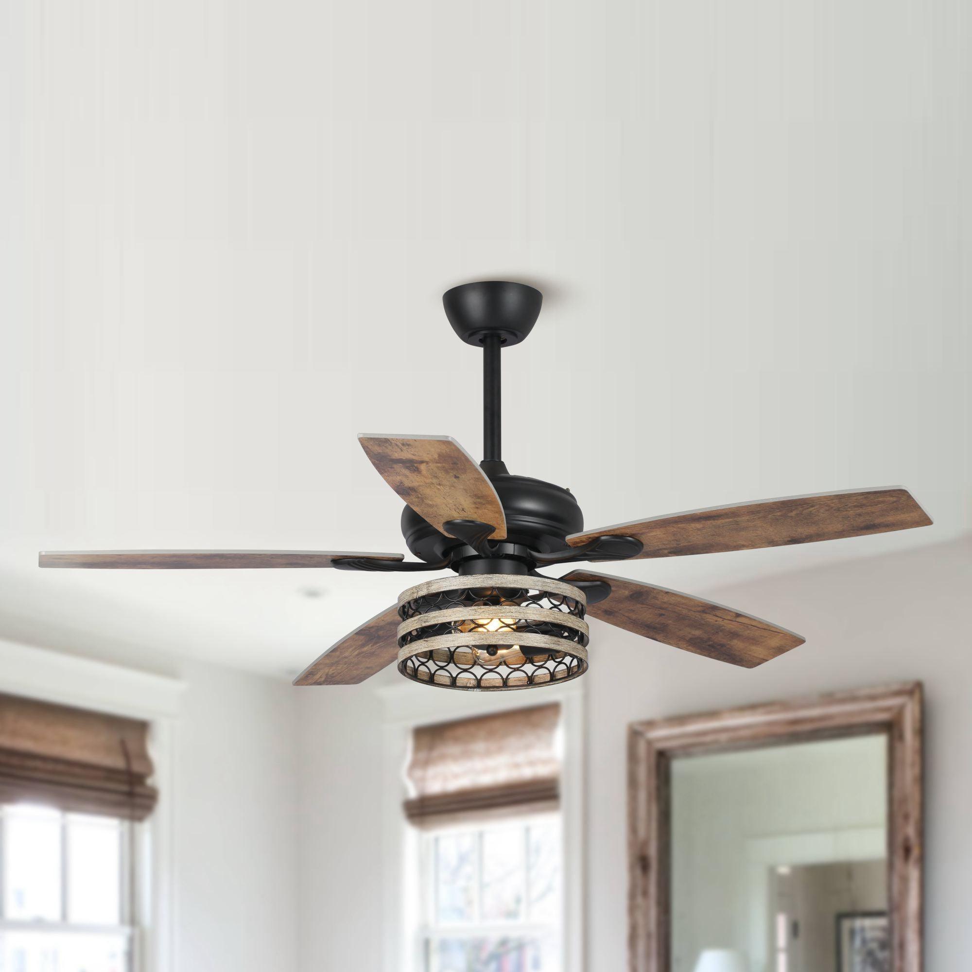 52 Alward Smart Ceiling Fan with LED Light Kit - Remote Control, Dimmable, Energy Efficient - Perfect for Bedroom, Living Room, and Office