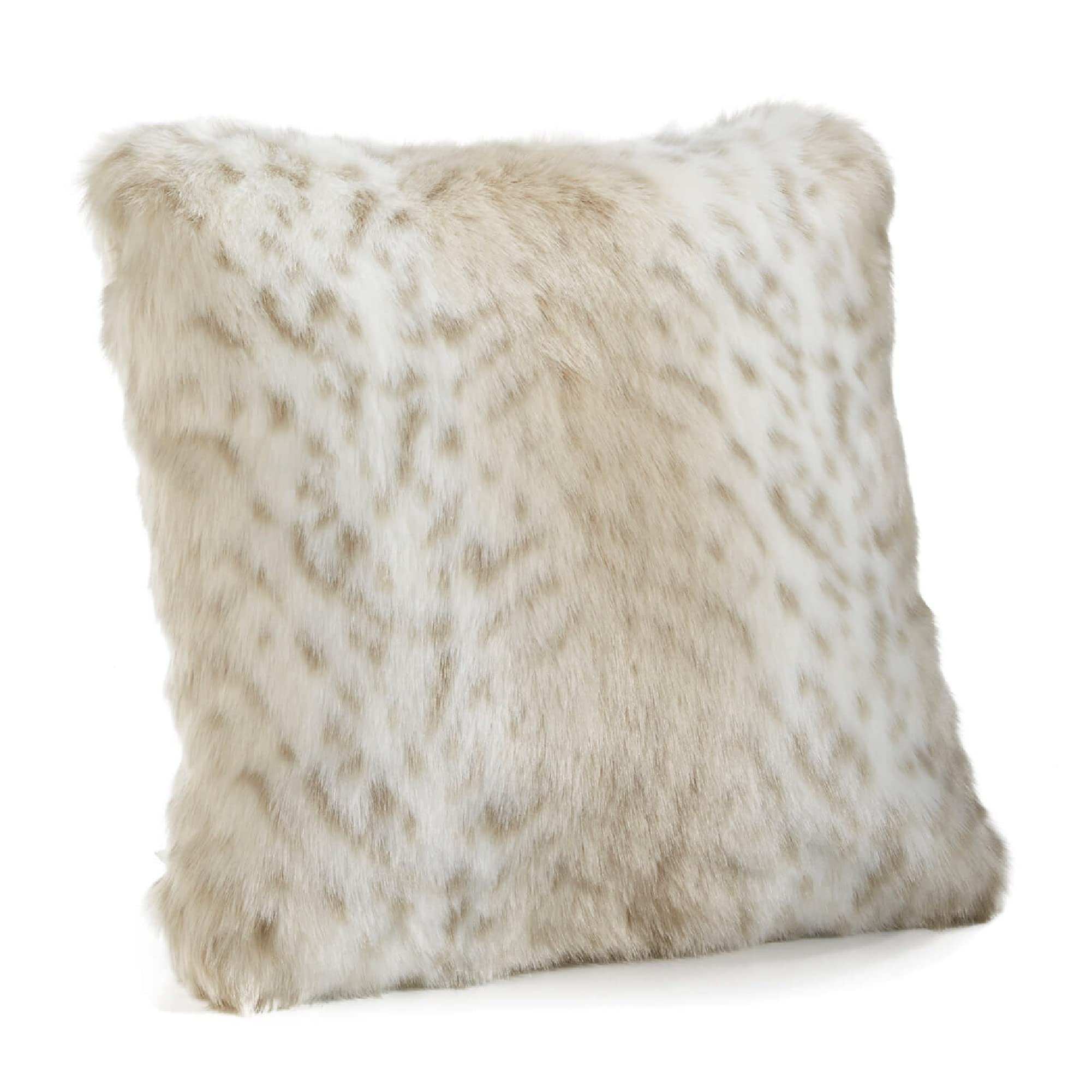 Luxury Lynx Faux Fur Throw Pillow 24x24 Inches - Soft Plush Decorative Cushion for Sofa, Bed & Home Decor - Donna Salyers' Fabulous Furs Collection