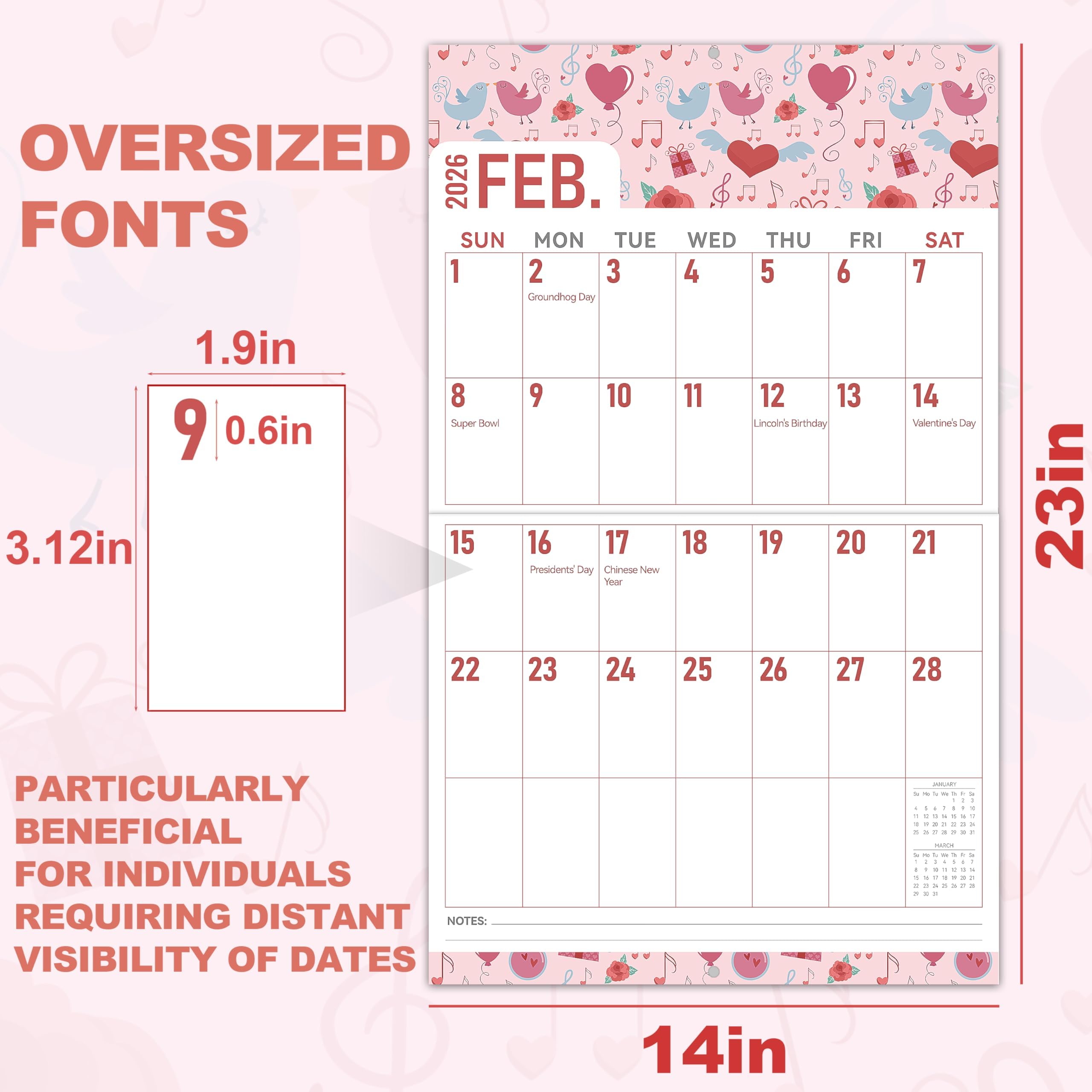 GuassLee 2025-2026 Large Wall Calendar | 23