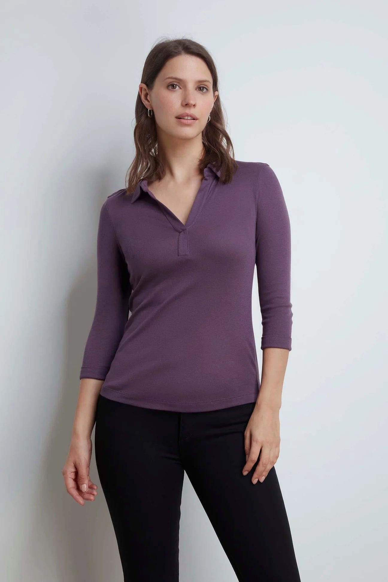 Stylish Collared 3/4 Sleeve Cotton TENCEL™ Modal Blend T-Shirt for Women & Men | Breathable & Comfortable | Multiple Color Options | Perfect for Casual Wear, Office Outfits & Weekend Relaxation
