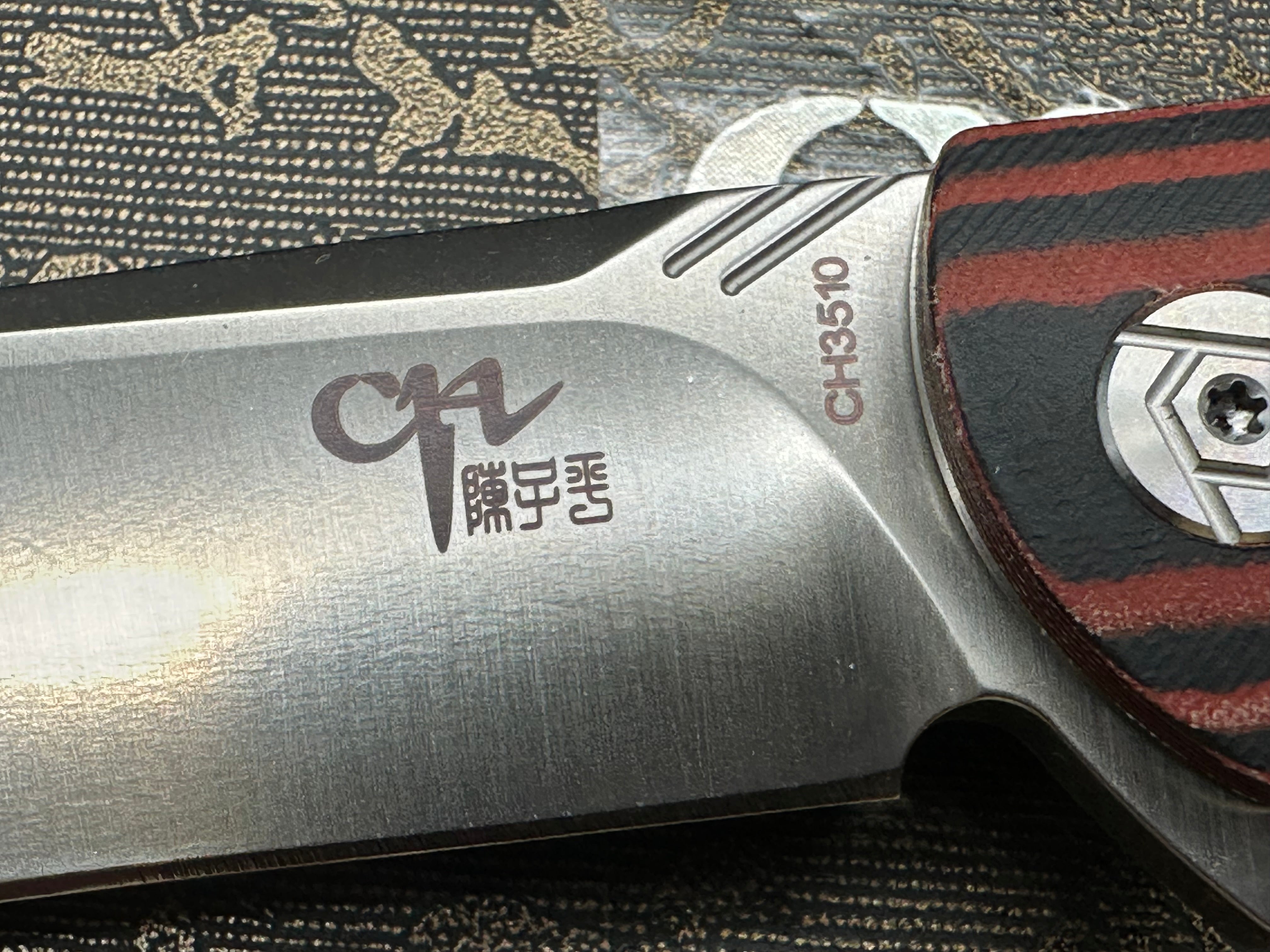 CH KNIVES CH3510 Folding Pocket Knife - D2 Steel Blade, Black/Red Micarta Handle - EDC, Camping, Hiking & Outdoor Survival Tool