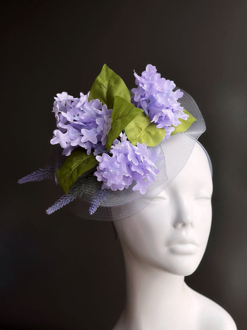 Elegant Lavender Meadow Fascinator Hair Clip - Purple Floral Headpiece for Weddings, Tea Parties & Special Occasions