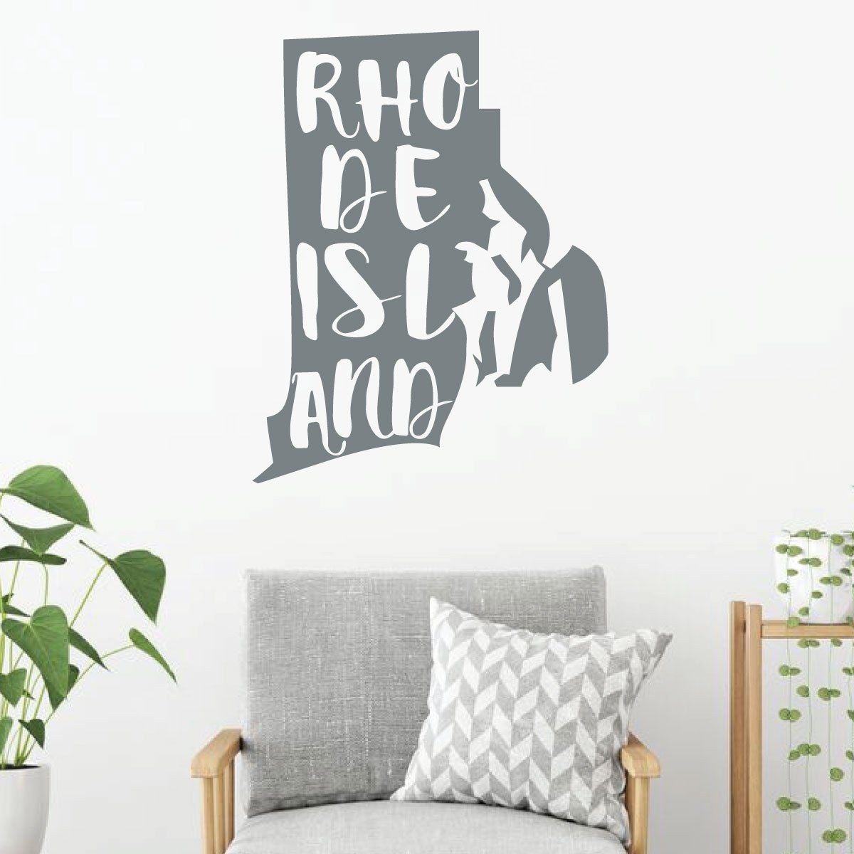 Rhode Island Vinyl Wall Decal - State Silhouette Art Sticker for Home Decor, Living Room & Bedroom - Perfect for Nursery, Office or Dorm Room Wall Decoration