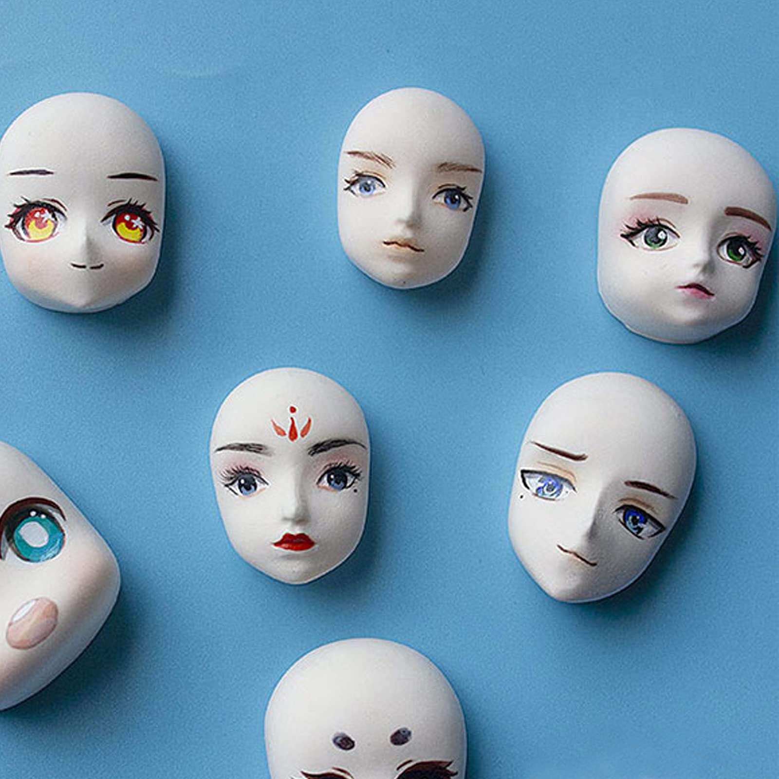 13-Piece 3D Face & Head Silicone Mold Set for Fondant, Chocolate, Gumpaste & Resin Casting - Cake Decorating & DIY Craft Supplies (Perfect for Birthday Cakes, Cupcake Toppers & Resin Art Projects)