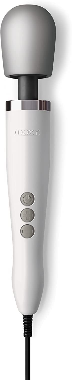 DOXY Original Ultra Powerful Wand Massager - Rechargeable Personal Vibrator for Women - White Adult Sex Toy - Back & Body Massager - Perfect for Couples, Solo Play & Relaxation - Plug In Vibrator for Intimate Moments & Stress Relief