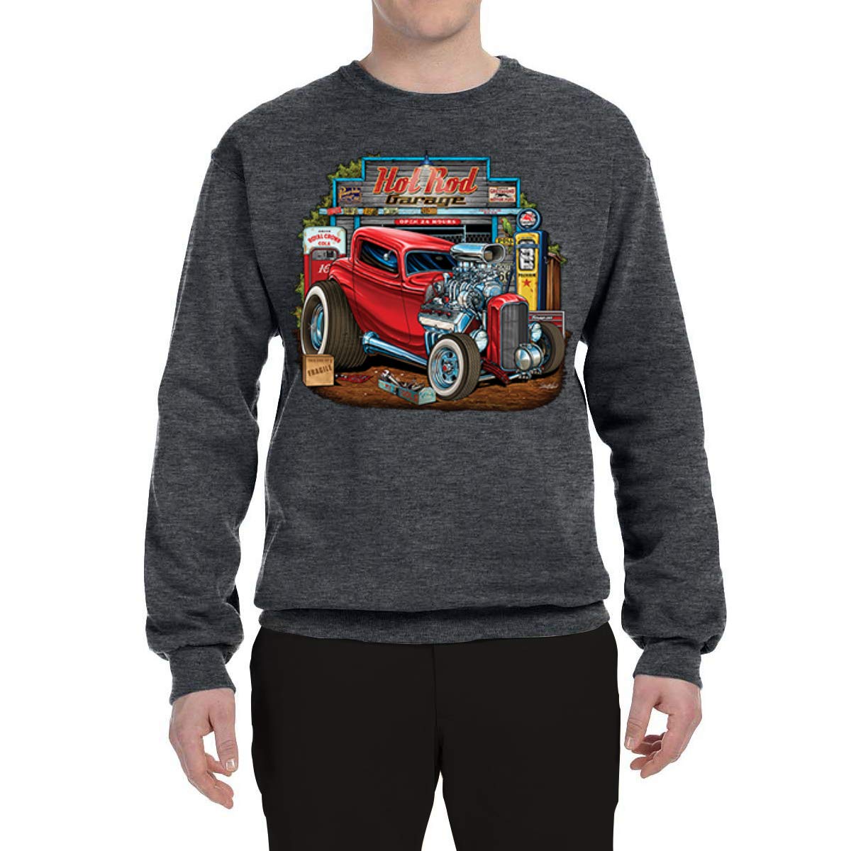 Vintage Hot Rod Graphic Sweatshirt - Wild Bobby Retro Garage Cars & Trucks Unisex Crewneck Pullover | Casual Wear, Street Style, Car Enthusiast Gift