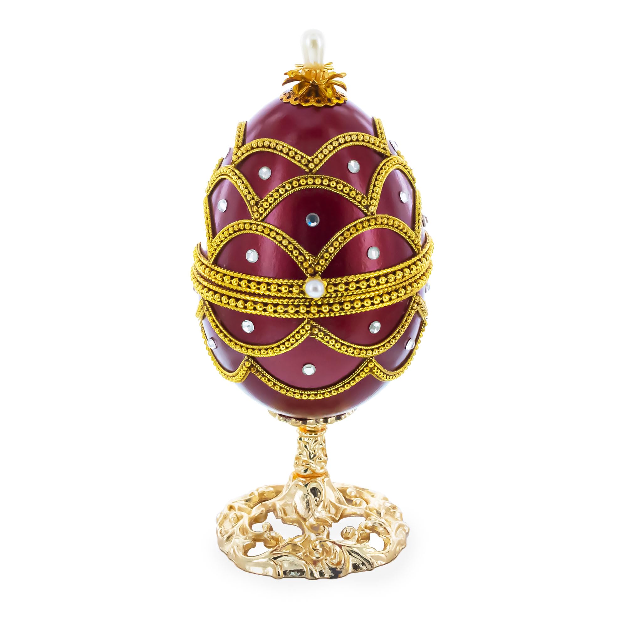 BestPysanky Real Eggshell Royal Inspired Musical Easter Egg - 5.4 Inches Hand-Painted Ukrainian Decor for Easter Celebrations, Home Decor & Gift Giving