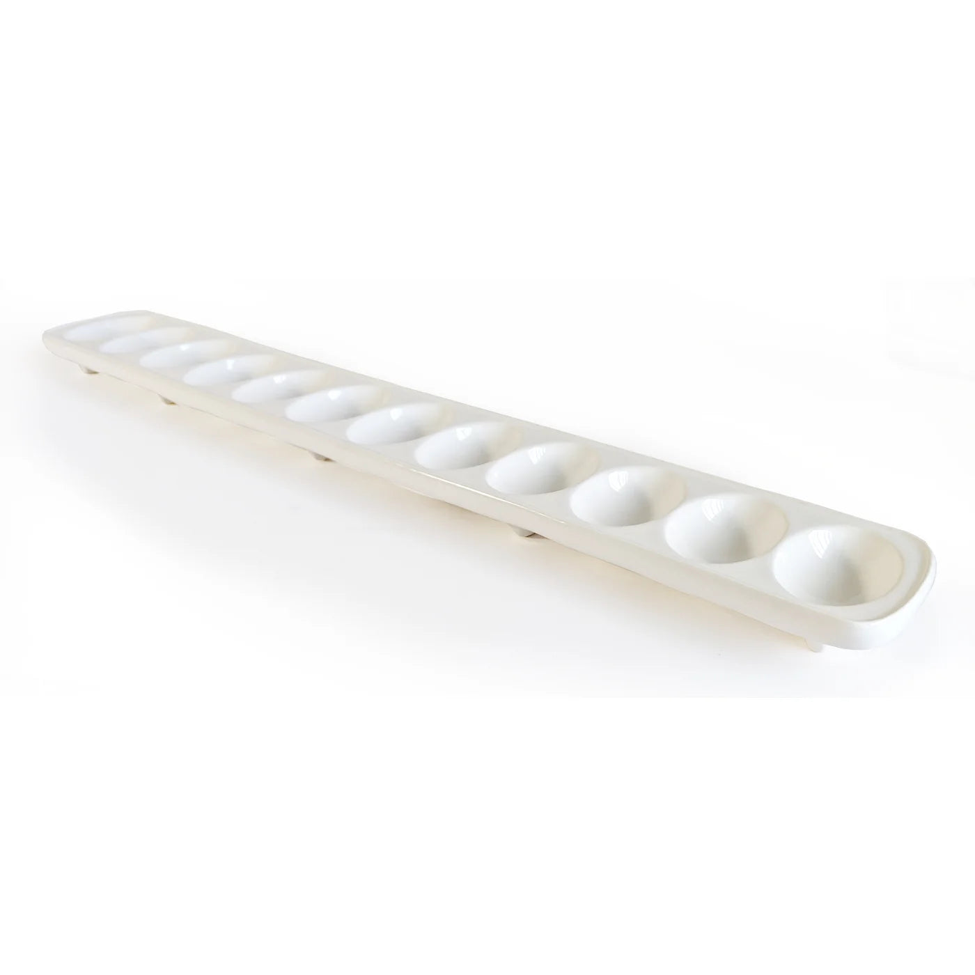 Maison Plus Deviled Egg Tray - 12 Egg Capacity Stoneware Serving Platter for Easter, Picnics & Holiday Parties