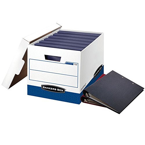 Bankers Box 73301 TAA Compliant Binder Storage Box - Secure Document Organizer for Office, School & Home Filing Systems