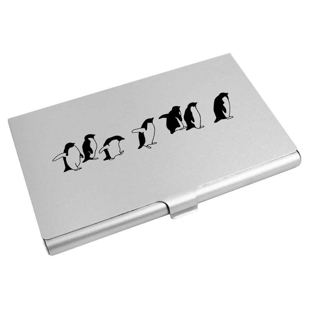 Azeeda 'Walking Penguins' Business Card Holder & Credit Card Wallet - Stylish Organizer for Professionals & Everyday Use (CH00015892)