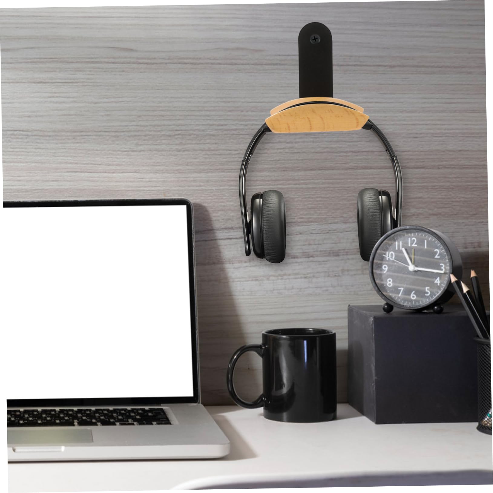 Veemoon Wooden Headphone Stand with Hanger - Premium Wood Headset Holder for Desk, Gaming Setup & Office Organization
