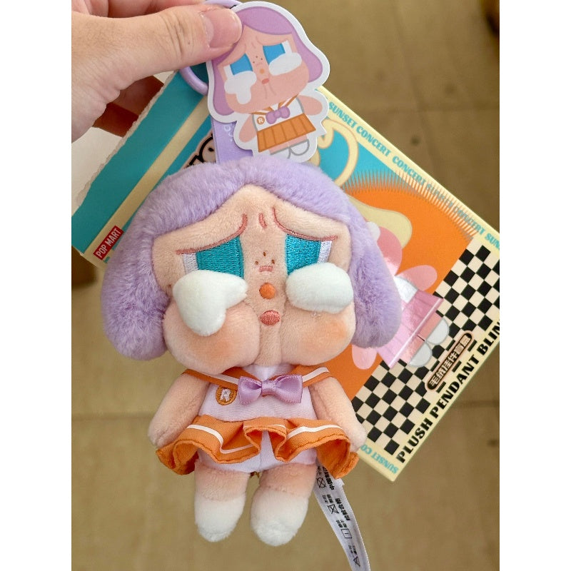 Crybaby Sunset Concert Plush Pendant Keychain - Bright Orange Kawaii Anime Accessory for Backpacks, Purses & Gift Giving