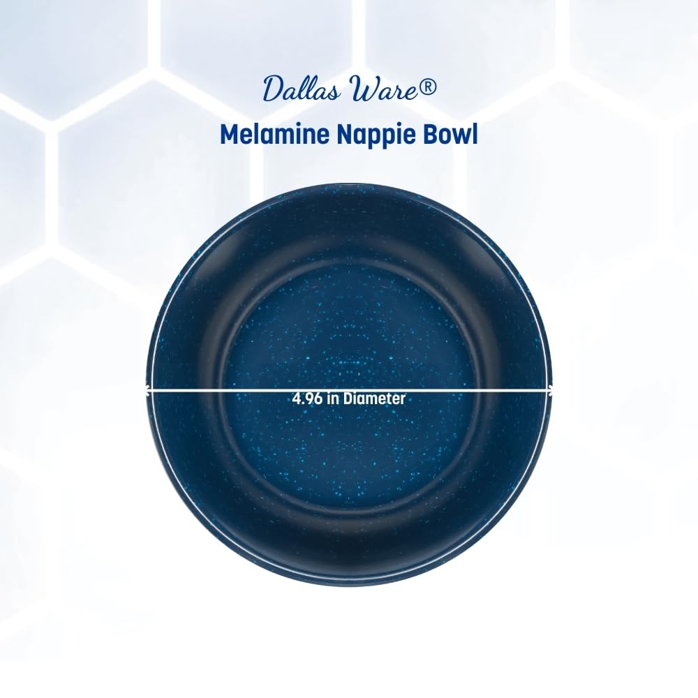 Dallas Ware Reusable Plastic Bowl - 10 oz Melamine Dishware for Buffets, Restaurants & Home Use - Durable & Lightweight - Café Blue (Pack of 48) - Perfect for Catering, Parties & Everyday Dining