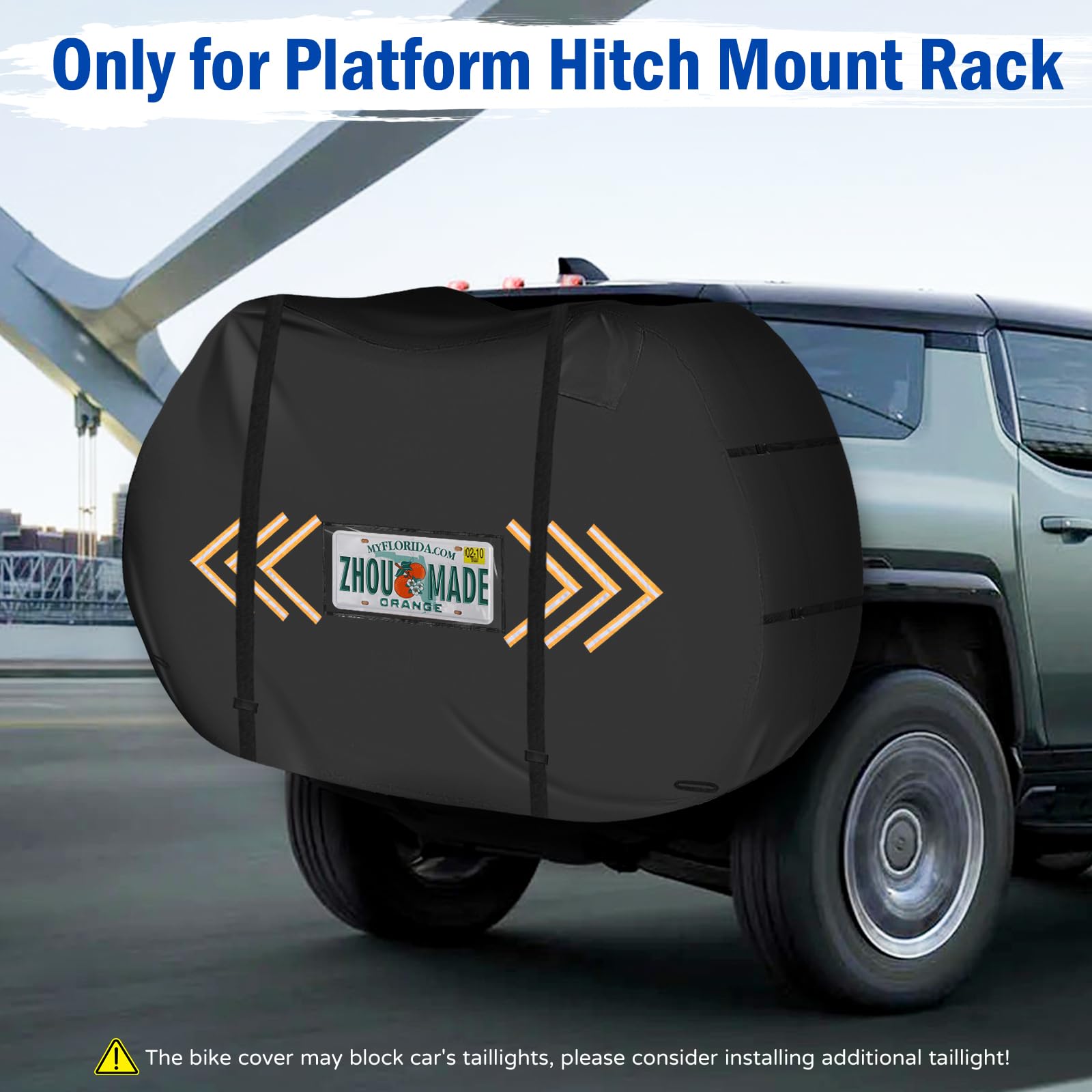 Heavy Duty 840D 2-Bike Hitch Rack Cover - Waterproof Bicycle Transport Cover for Rear Bike Rack - Perfect for Road Trips, Camping & Outdoor Adventures