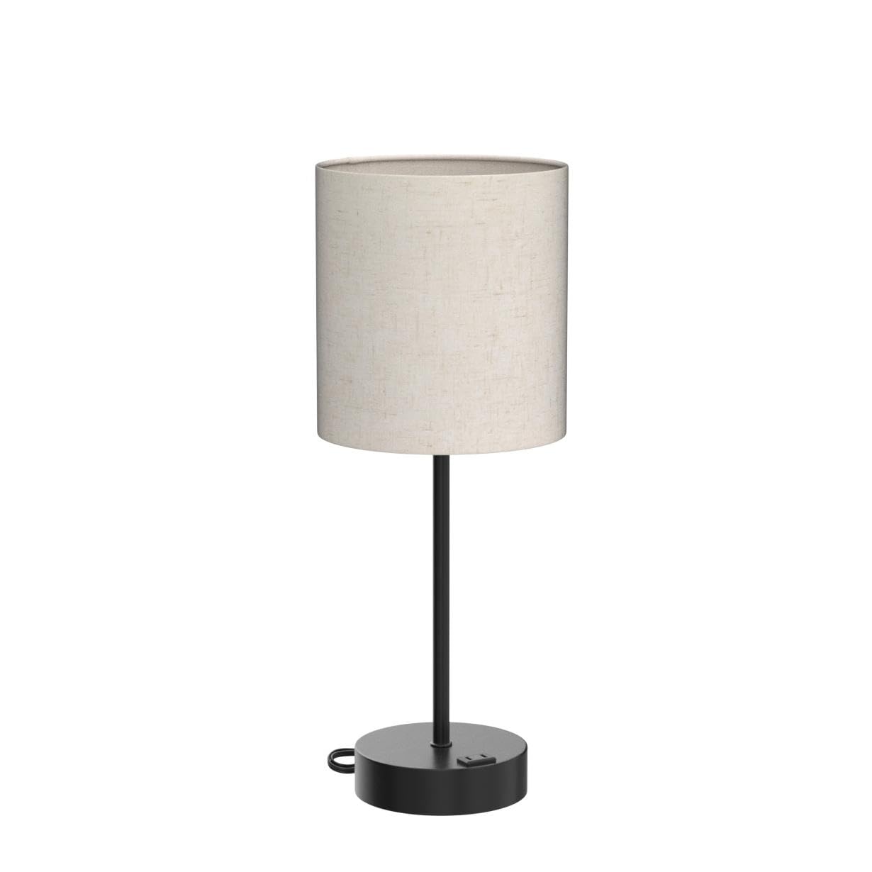 3-Way Dimmable Touch Table Lamp with Round White Lampshade - Set of 2 LED Bedside Lamps for Bedroom, Living Room, Dorm & Home Office - Perfect for Reading, Nightstand Lighting & Ambient Decor (Black)