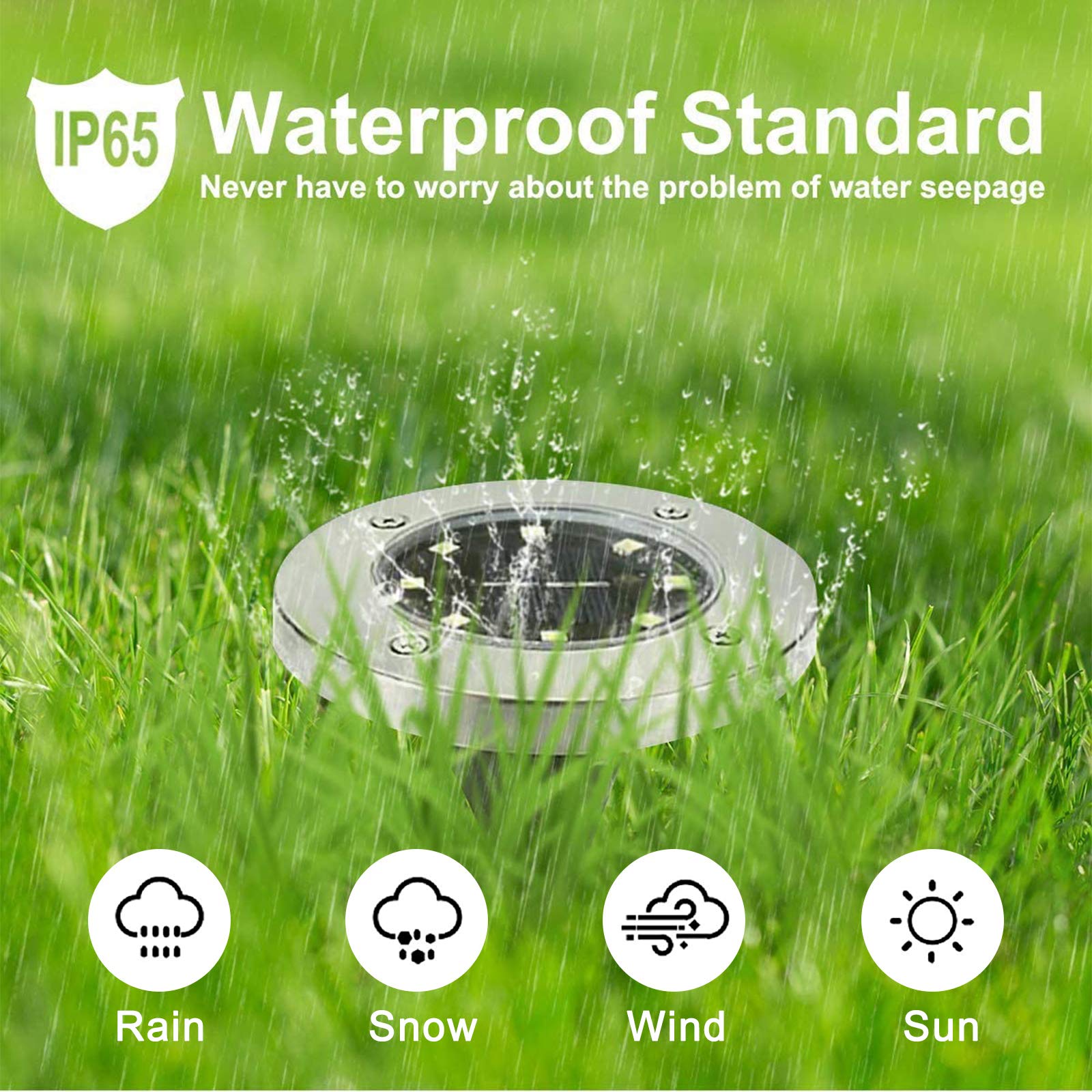 Solar Powered Ground Lights - 16 Pack Waterproof Outdoor Garden Lights for Pathway, Yard, Deck, Lawn, Patio & Walkway | Bright LED Landscape Lighting for Nighttime Safety & Ambience | Weather Resistant & Energy Efficient Solar Garden Lights