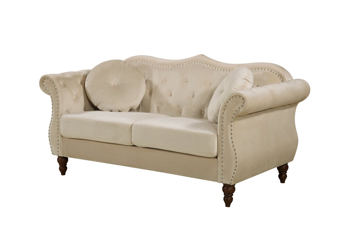 Anna1 Loveseat Ivory - Modern Container Furniture for Small Spaces | Perfect for Apartments, Dorms & Cozy Living Rooms