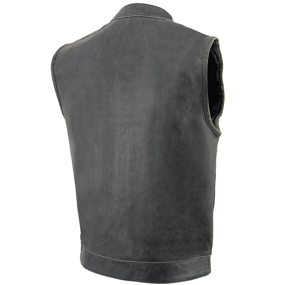 Milwaukee Leather MLM3513 Men's Premium Biker Vest - Genuine Leather Motorcycle Vest with Snap & Zipper Closure for Harley Riders - Perfect for Cruising, Bike Rallies and Motorcycle Events