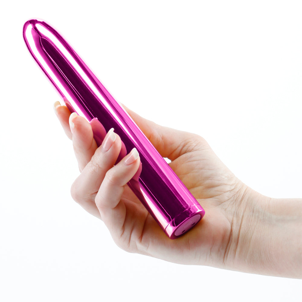 Chroma 7 Rechargeable Metallic Multispeed Straight Vibrator - Powerful Personal Massager for Relaxation & Intimate Pleasure - Perfect for Home Use & Couples Play