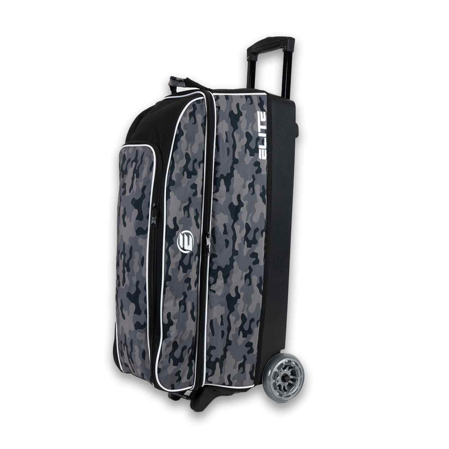 ELITE Basic Triple Roller Bowling Bag - Grey Camo Design for Men & Women | Perfect for League Play, Tournaments & Travel