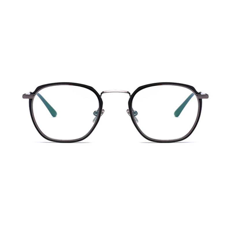Stylish Aimee Unisex Full Rim Polygon Square Acetate Alloy Eyeglasses Frame 54137 - Perfect for Work, Reading & Fashion Accessories