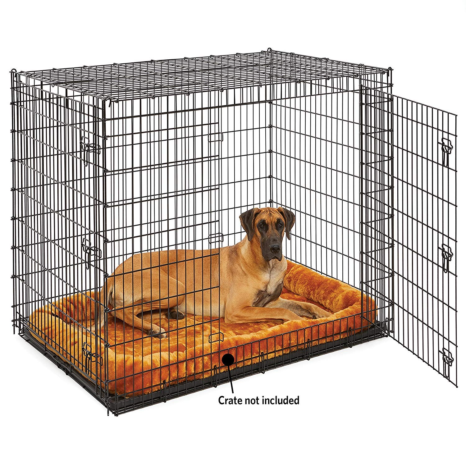 MidWest Homes for Pets 54-Inch Large Bolster Dog Bed for Giant Breeds - Orthopedic Support for Great Dane, Mastiff & Cats - Fits 54L Crate - Cinnamon Brown - Perfect for Living Room, Bedroom & Crate Comfort