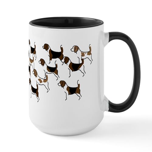 White/Black Inside - Group O' Beagles Large Mug