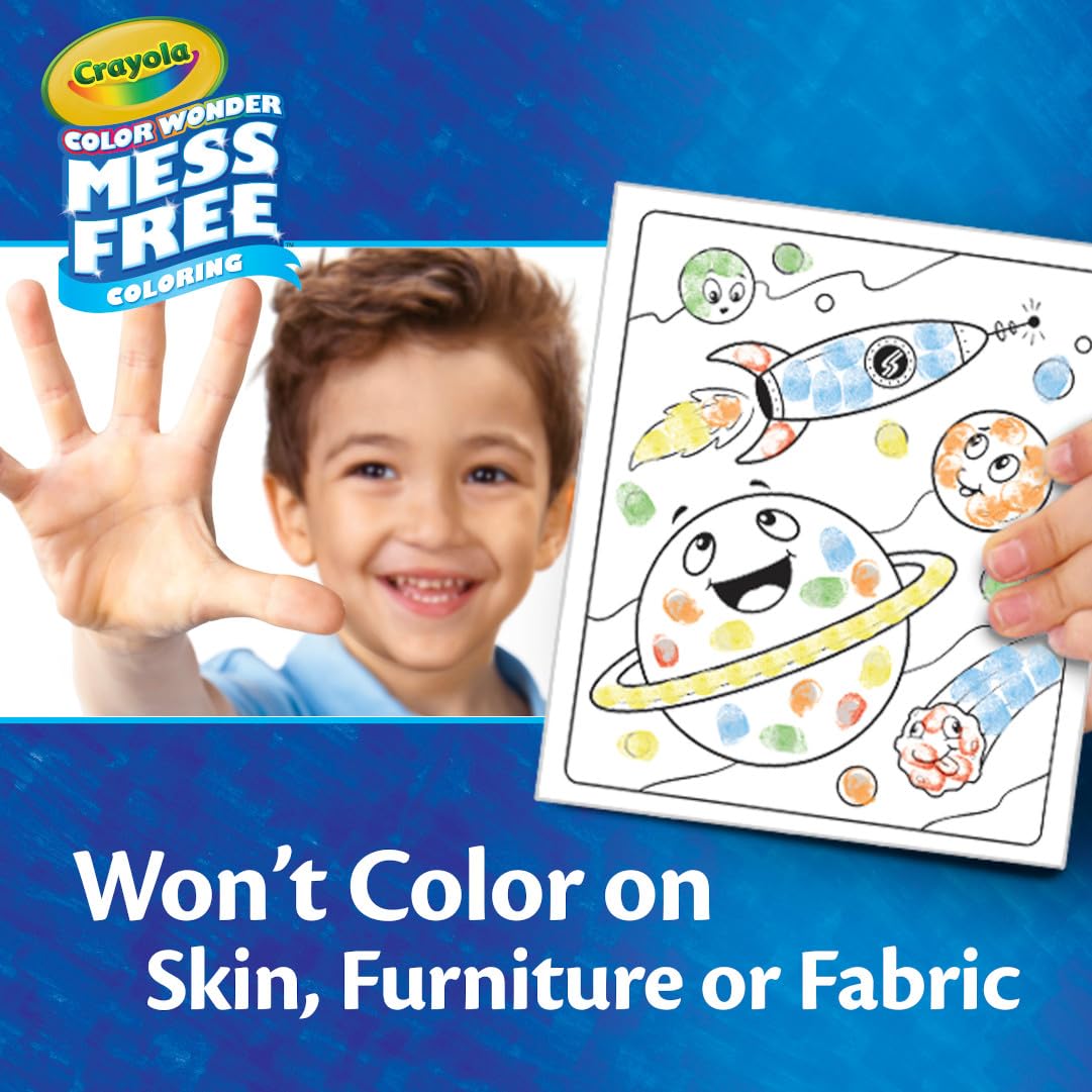 Crayola Color Wonder Mess-Free Fingerprint Ink Painting Activity Set - Safe & Washable Finger Painting Kit for Toddlers, Kids Travel Art Supplies, Creative Gift for Boys & Girls - Perfect for Home, School & On-The-Go Fun