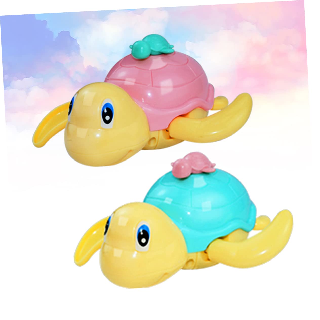 Totority 2-Pack Wind-Up Swimming Turtle Toys - Fun Bath & Pool Toys for Kids, Floating Water Play Toys for Toddlers & Children - Perfect for Bathtime, Pool Parties & Summer Outdoor Play