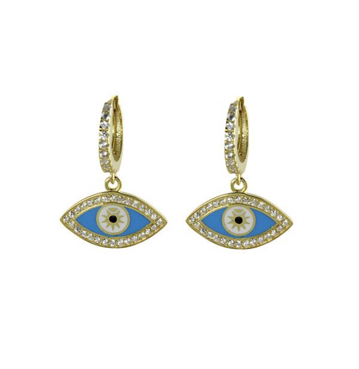 Evil Eye Huggie Earrings for Women - Enamel Protection Charm Hoop Earrings for Everyday Wear, Gift for Her, Boho Jewelry for Good Luck & Positive Energy