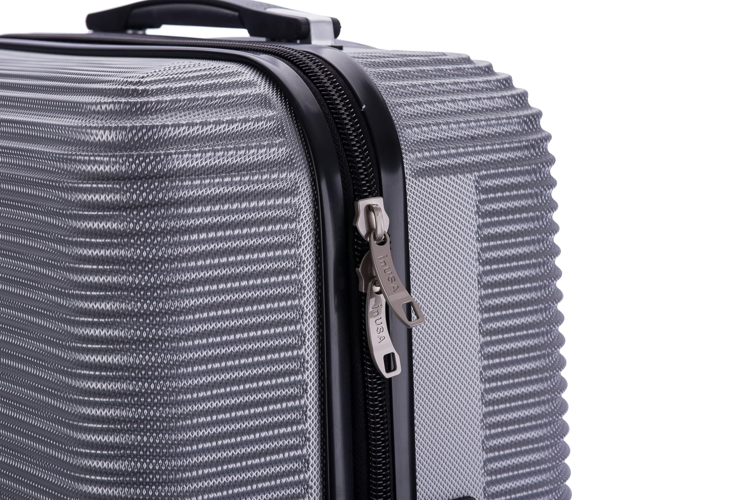 InUSA ROYAL 24 Inch Hardside Spinner Luggage - Medium Travel Suitcase with 4 Spinner Wheels, Ergonomic Handles & Studs | Durable Silver Carry-On for Business Trips, Vacations & Air Travel