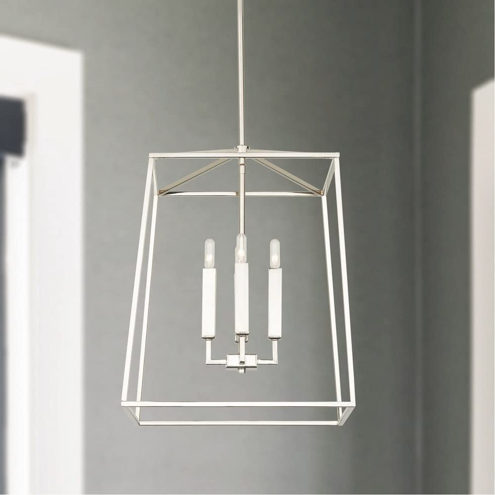Capital Lighting 537642MB Thea Lantern Foyer Pendant Light Fixture - 4-Light 240W Matte Black Chandelier - 20
