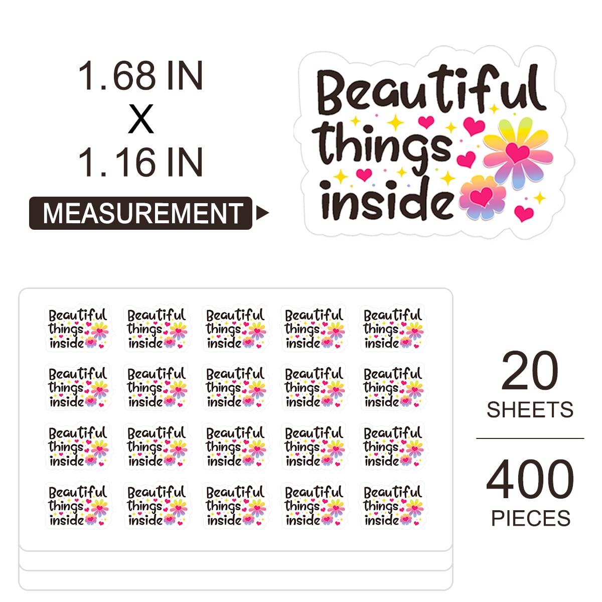 400 PCS Cute Handmade Stickers for Packaging - Beautiful Gift Box Decorative Stickers, Business Order Stickers & Small Business Package Stickers - Perfect for DIY Gifts, Product Packaging & E-commerce Orders