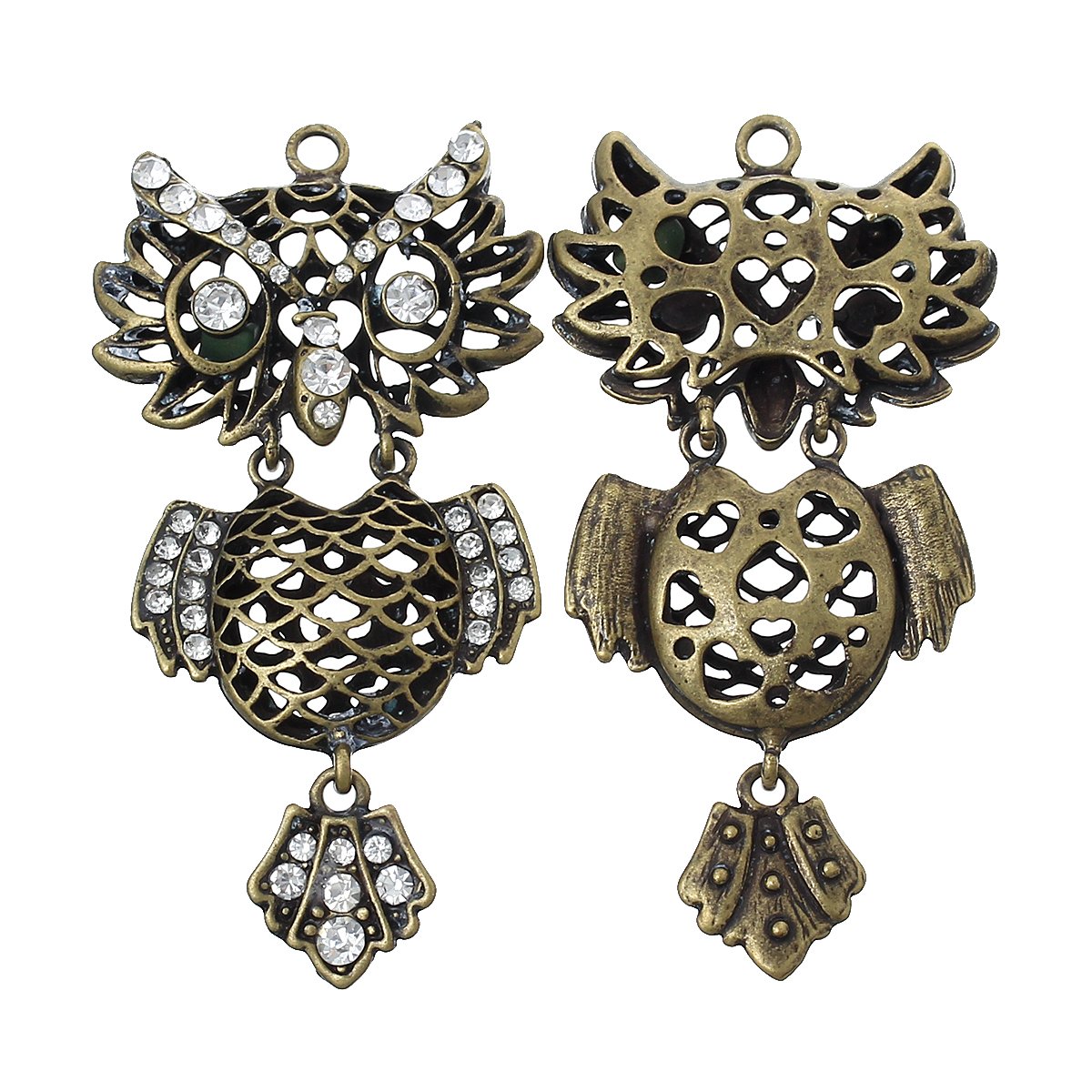 Sparkling Owl Charm Pendant Necklace with Clear Rhinestones - Elegant Jewelry Gift for Women, Perfect for Parties, Date Nights & Special Occasions